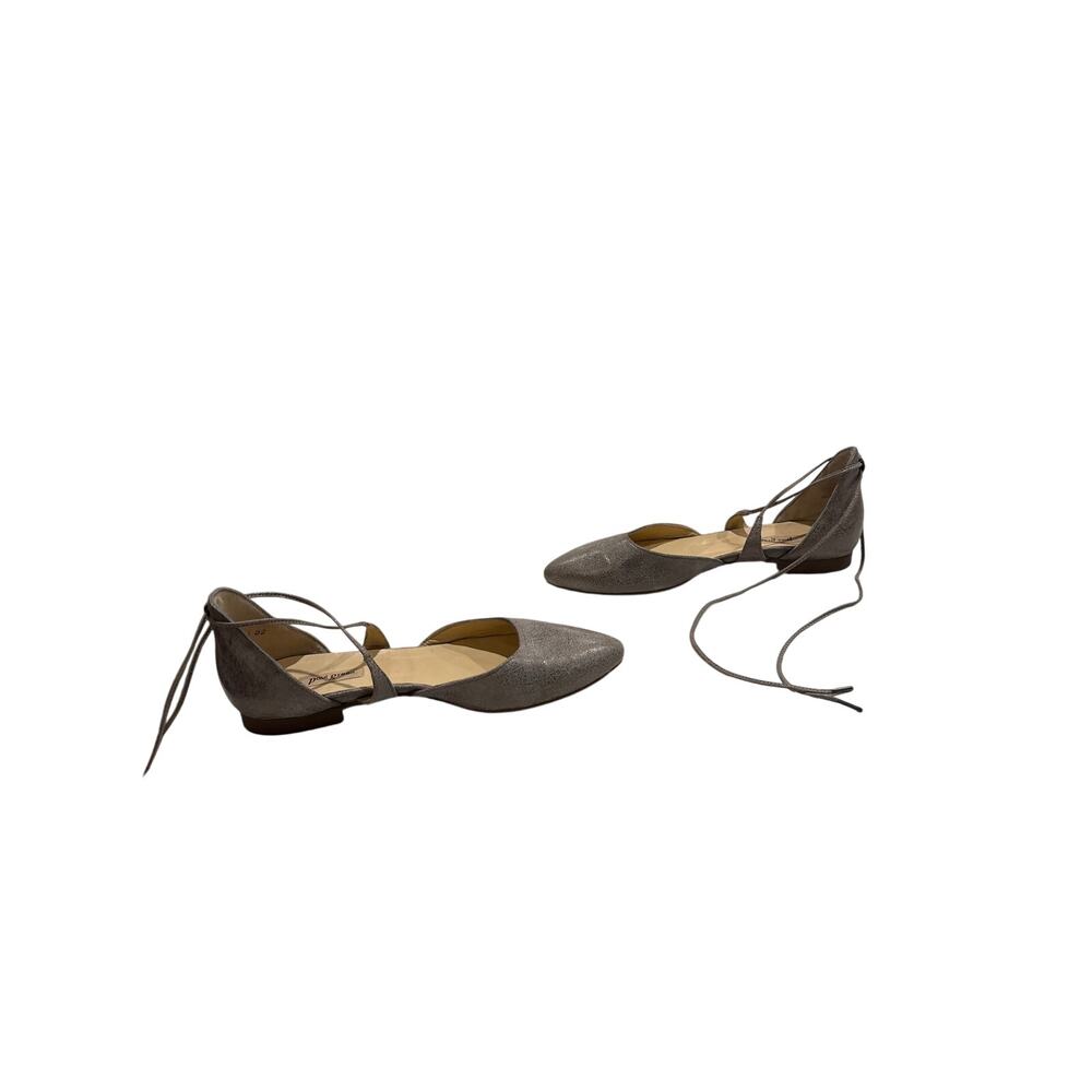 Paul Green Metallic Silver Pointed Toe Lace-Up D’Orsay Flats Women’s Size 5 - Picture 3 of 7